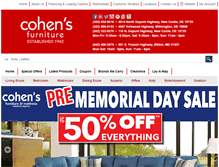 Tablet Screenshot of cohensfurnituredirect.com